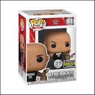 POP! WWE figure 91 The Rock w/ belt (Entertainment Earth)