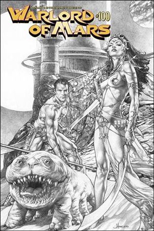 Warlord of Mars issue 100-H Jay Anacleto Re-order Black & White Cover