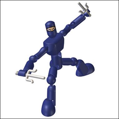 Stikfas Lite Pack figure 5-B G2 Alpha Male Ninja (Blue)