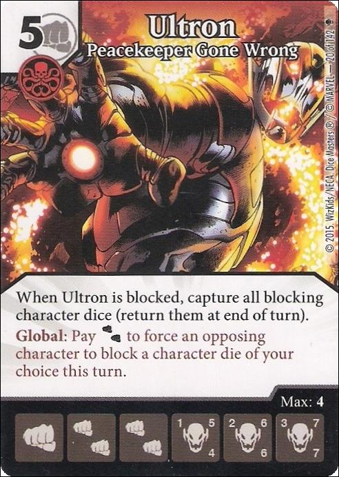 Marvel Dice Masters Age of Ultron  card 20 Ultron: Peacekeeper Gone Wrong
