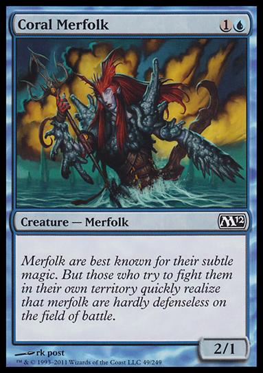 Magic the Gathering: 2012 Core Set (Base Set) card 49 Coral Merfolk