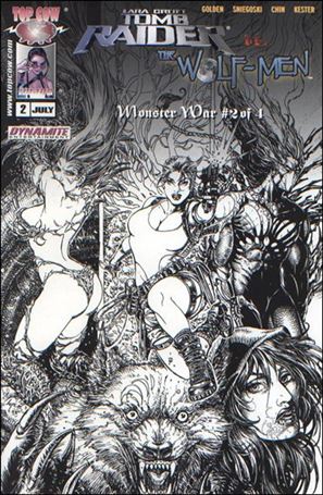 Tomb Raider vs the Wolf Men: Monster War 2005 issue 2-C Joyce Chin Black & White Cover