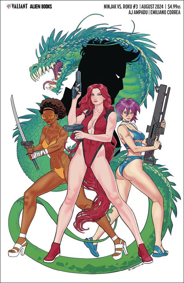 Ninjak Versus Roku issue 3-B Richard Ortiz Swimsuit Cover