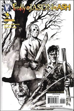 Freddy vs Jason vs Ash (of Army of Darkness) issue 4-B Black & White Cover (2nd Printing)