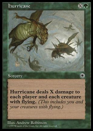 Magic the Gathering: Portal (Base Set) card 170 Hurricane
