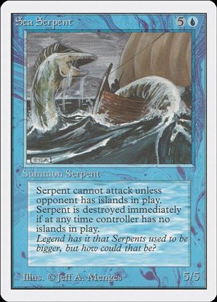 Magic the Gathering: Unlimited (Base Set) card 77 Sea Serpent