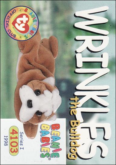 Beanie Babies Series 1 (Base Set) card 147 Wrinkles the bulldog