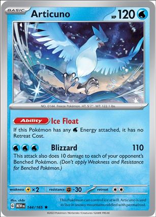 Pokemon: Scarlet & Violet - 151 (Base Set) card 144/165 Articuno (Holofoil)