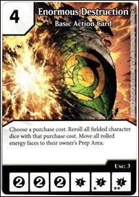 DC Comics Dice Masters War of Light card 26 Enormous Destruction: Basic Action Card 