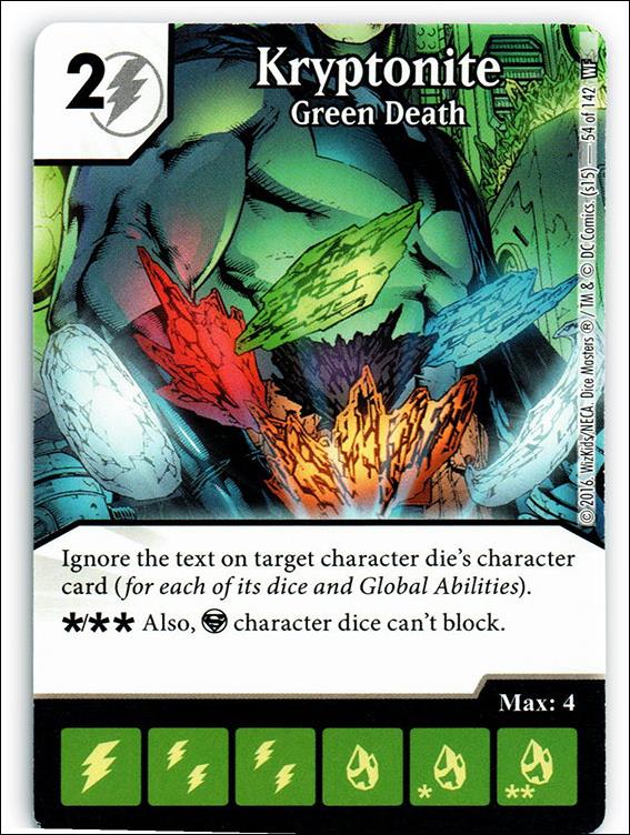 DC Comics Dice Masters World's Finest card 54 Kryptonite: Green Death