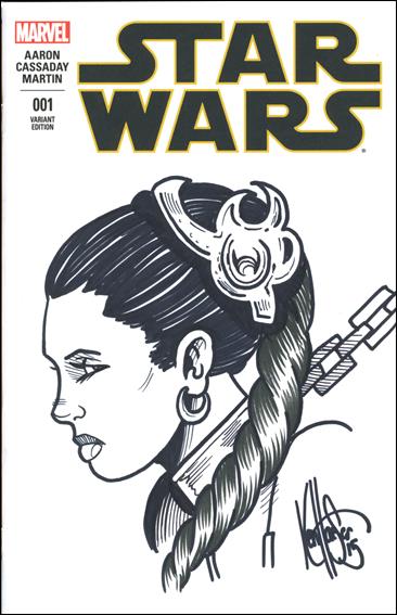 Star Wars (2015) issue 1-QE DF K. Haeser "Princess Leia" Signd & Remarkd Cover