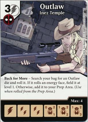 Marvel Dice Masters Deadpool card 31 Outlaw: Inez Temple