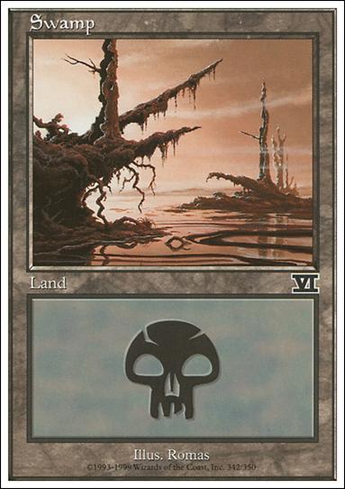 Magic the Gathering: 6th Edition (Base Set) card 342 Swamp