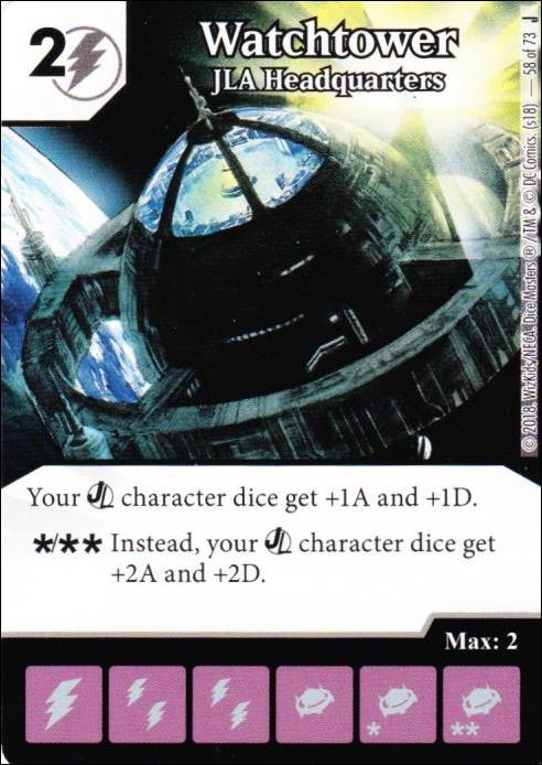 DC Comics Dice Masters Justice card 58 Watchtower: JLA Headquarters