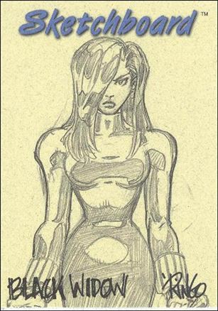 Marvel Creators Collection '98 (Sketchboard Subset) card 5-B Black Widow (Yellow)