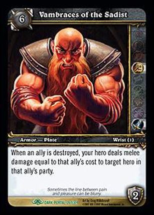 World of Warcraft: Through the Dark Portal (Base Set) card 261 Vambraces of the Sadist