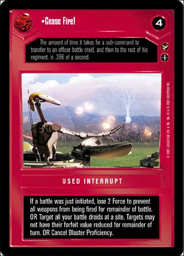 Star Wars: Theed Palace Limited (Base Set) card 36 Cease Fire!
