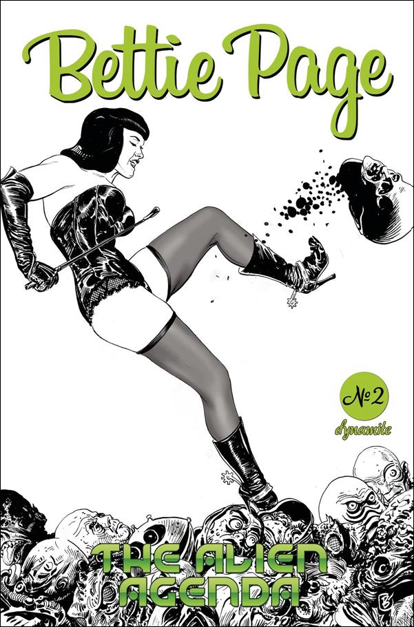 Bettie Page: The Alien Agenda issue 2-K Jimmy Broxton 1:10 Black & White Cover