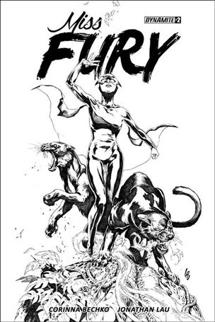 Miss Fury (2016) issue 2-C Jonathan Lau 1:15 Black & White Cover
