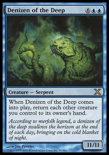 Magic the Gathering: 10th Edition (Base Set) card 80 Denizen of the Deep