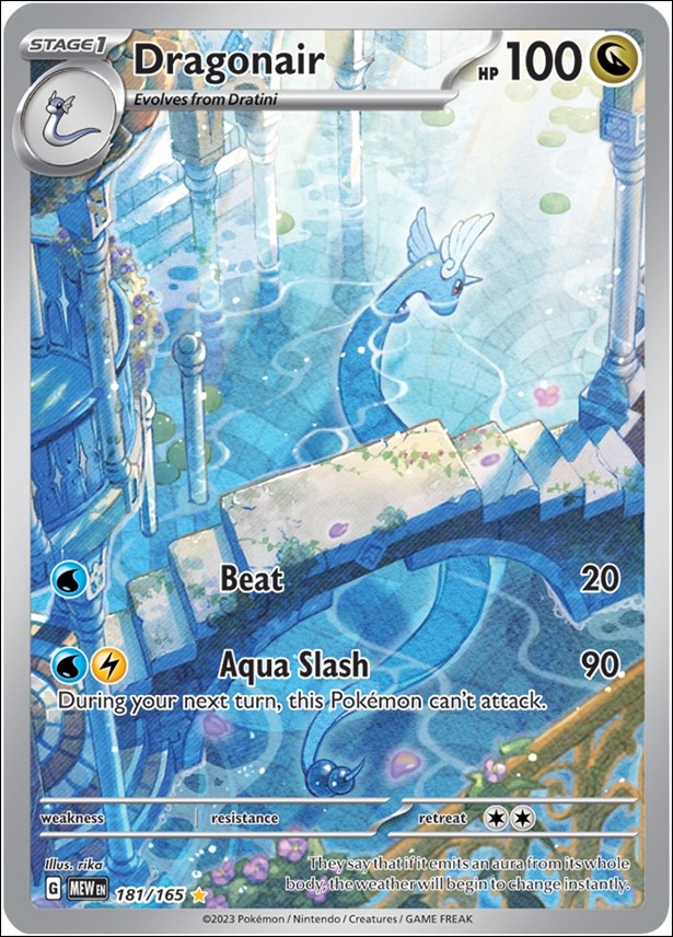 Pokemon: Scarlet & Violet - 151 (Base Set) card 181/165 Dragonair (HoloFoil) Full Art Illustration