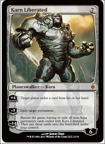 Magic the Gathering: New Phyrexia card 1 Karn Liberated