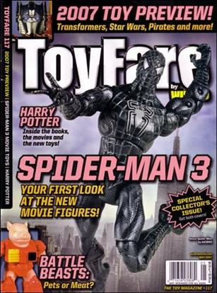 Toyfare: The Toy Magazine issue 117-B Spider-Man (Black Costume) Cover