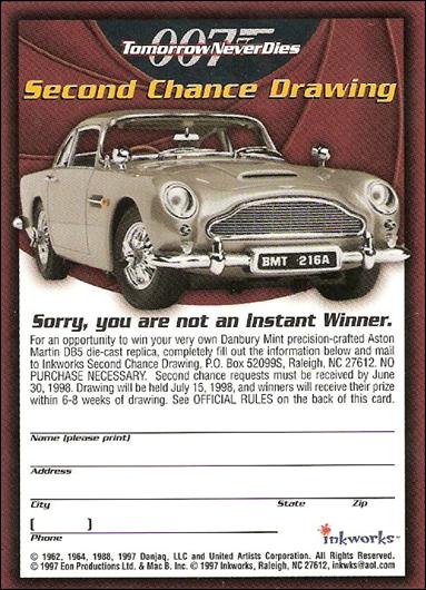 James Bond: Tomorrow Never Dies (Second Chance Drawing Subset) card nn