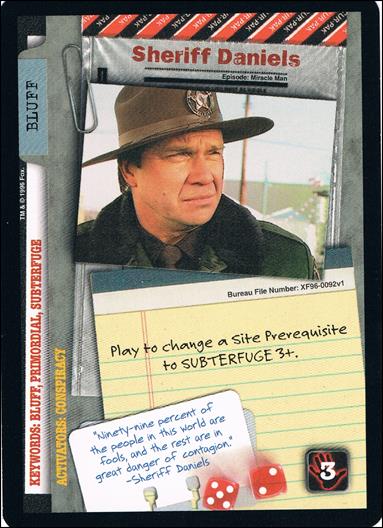 X-Files: Premiere Edition (Base Set) card XF96-0092v1 Sheriff Daniels