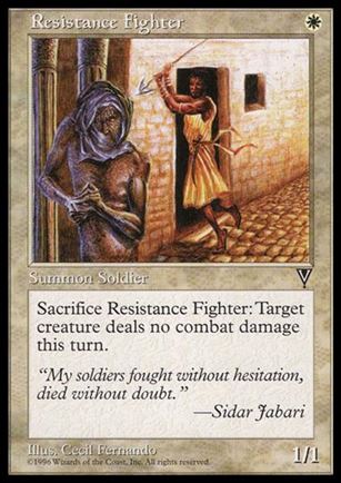 Magic the Gathering: Visions (Base Set) card 18 Resistance Fighter