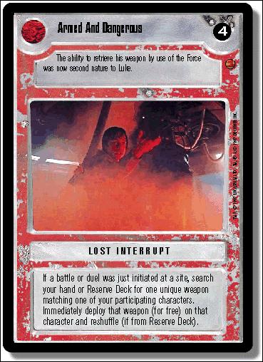 Star Wars: Cloud City Limited (Base Set) card 122 Armed and Dangerous