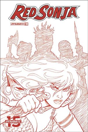 Red Sonja (2019) issue 8-K Amanda Conner 1:21 Red Line Cover