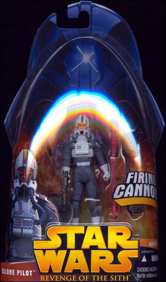 Star Wars: Revenge of the Sith 3 3/4" Basic Action Figures figure 34 Clone Pilot (Firing Cannon!) - Grey
