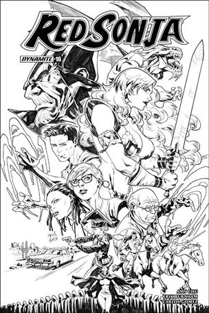 Red Sonja (2017) issue 16-H Carlos Gomez 1:30 Black & White Cover