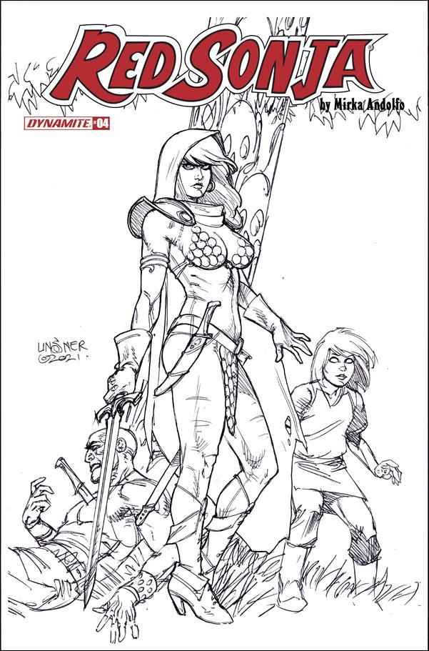 Red Sonja (2021) issue 4-N Joseph Michael Linsner 1:25 Black & White Cover
