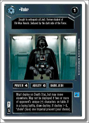 Star Wars: Premiere Introductory Two-Player Game (Base Set) card 1 Vader