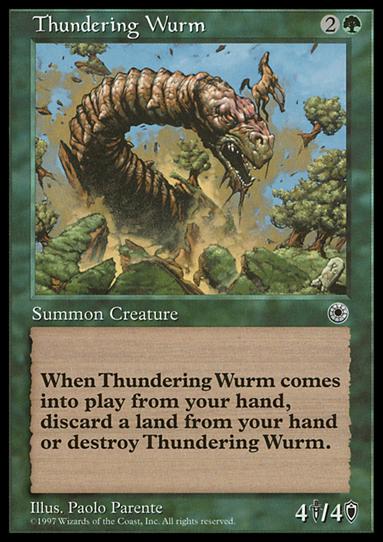 Magic the Gathering: Portal (Base Set) card 189 Thundering Wurm