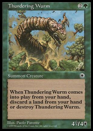 Magic the Gathering: Portal (Base Set) card 189 Thundering Wurm