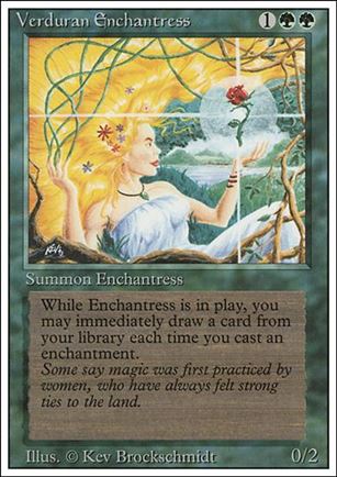 Magic the Gathering: Revised (Base Set) card 223 Verduran Enchantress