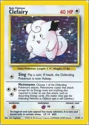 Pokemon (Base Set) card 5/102-C Clefairy (Holo) Unlimited