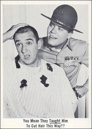 Gomer Pyle (Base Set) card 2 You Mean They Taught Him to Cut Hair This Way??