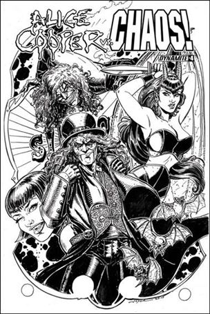 Alice Cooper vs Chaos! issue 4-B Black & White Cover 1:15