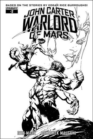 John Carter: Warlord of Mars (2014) issue 2-E Bart Sears 1:10 Black & White Cover