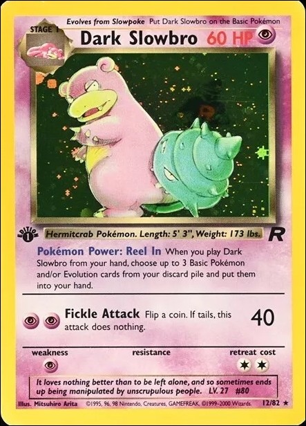 Pokemon: Team Rocket (Base Set) card 12 Dark Slowbro (Holo) - 1st Edition