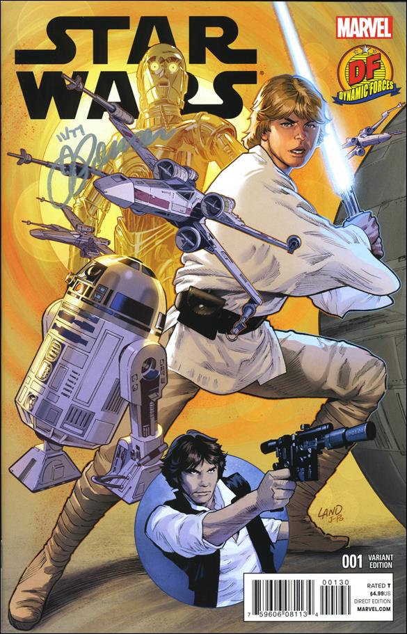 Star Wars (2015) issue 1-ZN DF Land Cover (Signed in Silver by J. Ponsor) 1/77
