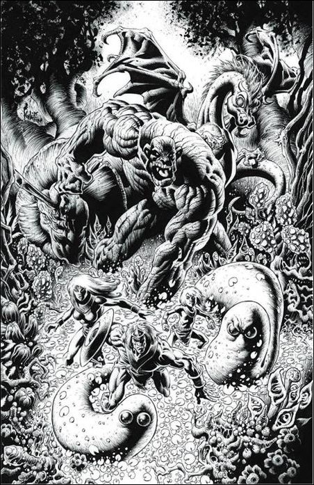 Herculoids (2025) issue 5-J Kyle Hotz Virgin B&W 1:5 Cover