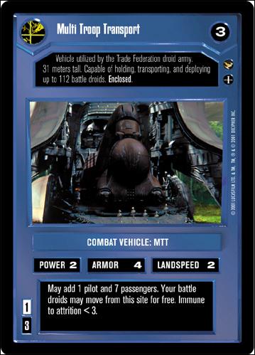 Star Wars: Theed Palace Limited (Base Set) card 56 Multi Troop Transport
