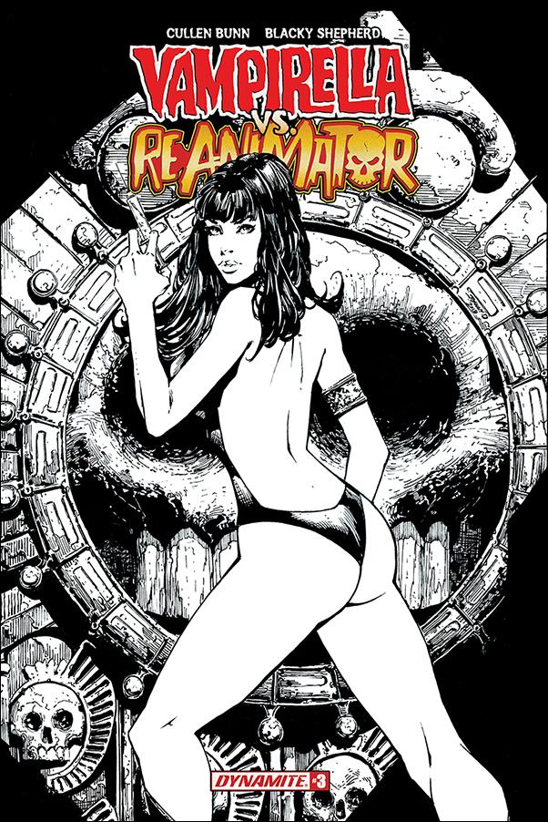 Vampirella vs Reanimator issue 3-F Johnny Desjardins 1:20 Black & White Cover