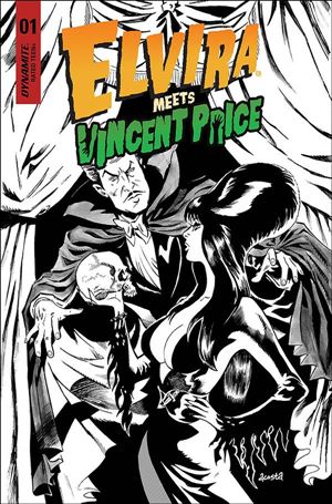 Elvira Meets Vincent Price issue 1-K Dave Acosta 1:25 Line Art Cover