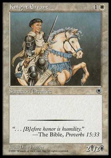 Magic the Gathering: Portal (Base Set) card 20 Knight Errant